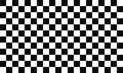 Fototapeta premium Seamless black and white checkerboard pattern with repeating squares. Abstract geometric grid texture perfect for backgrounds and graphic design elements