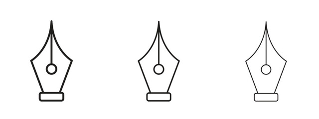 Fountain pen icon, outline sign, linear symbols