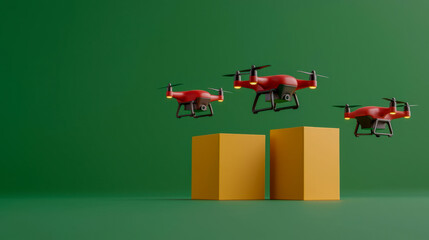 cargo management with delivery coordination. Drones and robots dynamically adjusting delivery routes based on updated coordination data