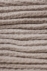 Close-up of Stacked Waffle Weave Towels