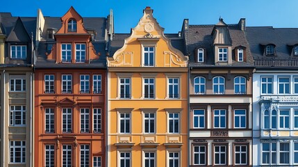 Fototapeta premium Beautiful architectural contrast of historic facades and modern glass design image