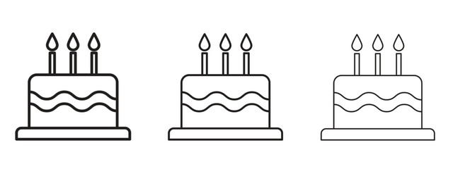 Cake icon, outline sign, linear symbols