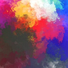Fototapeta premium Vibrant abstract painting, colorful splashes, soft edges