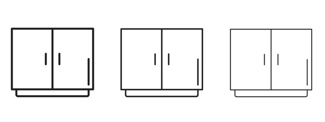 Cabinet icon, outline sign, linear symbols