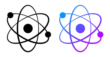 Atom Icon Isolated on Transparent Background. Science, Physics, and Chemistry Symbol. Vector Illustration