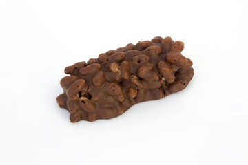 Mini chocolate biscuits isolated on white background