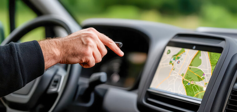 cargo management with delivery scheduling. Augmented reality view of a delivery driver s route and schedule overlays, powered by advanced logistics tools