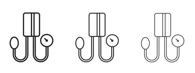 Blood pressure meter icon, outline sign, linear symbols