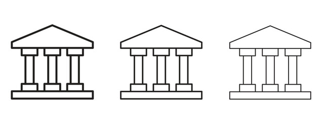 Bank icon, outline sign, linear symbols