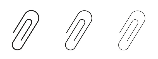 Attachment clip icon, outline sign, linear symbols