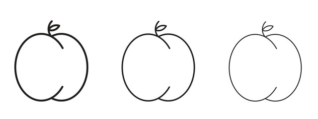 Apricot icon, outline sign, linear symbols