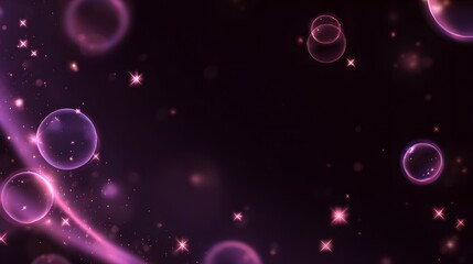 Glowing Pink and Purple Bubbles in Dark Cosmic Space for Sci-Fi and Fantasy Backgrounds

