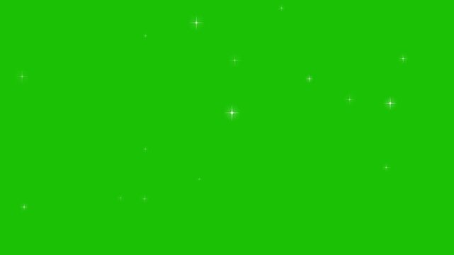 Shiny starlight animation with glowing sparkles and blinking starbursts,  seamless loop green screen background for intros, overlays, decorative celebration visuals, and cin.