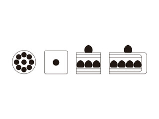 ケーキのアイコンのイラストのセット
