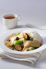 mussels on a white rice