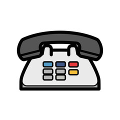 Old telephone presents number pad detail isolated object