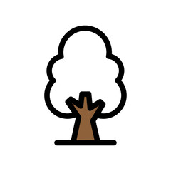 Stylized tree stands centrally graphic presentation isolated icon