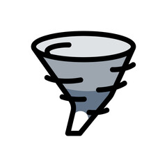 Cartoon tornado spins isolated severe weather graphic