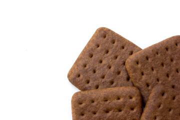 Chocolate biscuits as background, copy space, background and texture.