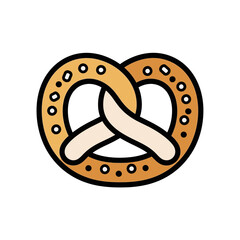 Golden pretzel presents baked treat snack closeup design