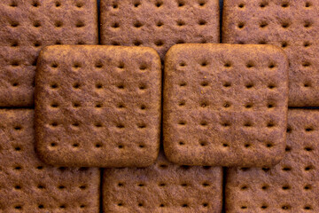 Chocolate biscuits as background, copy space, background and texture.