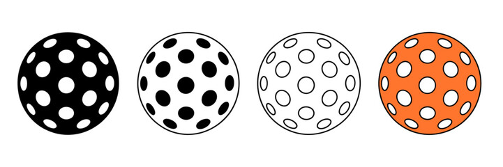 Fototapeta premium Floorball Balls Vector Illustration Set for Team Sport Equipment and Recreational Activity Training Collection