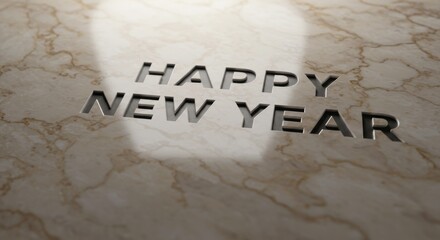 Luxury marble 3D  Happy New Year