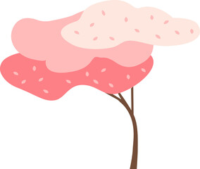 vector illustration of a pink tree