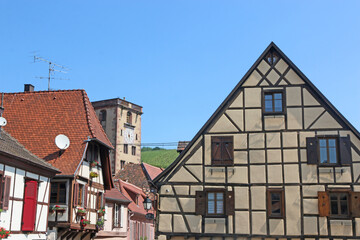 Street in Ribeauville, Alsace, France