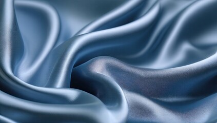 Obraz premium Soft, flowing, light-blue silk fabric drapes