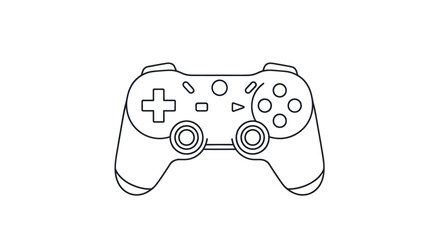 Line Art Drawing of a Modern Video Game Controller. © Leo