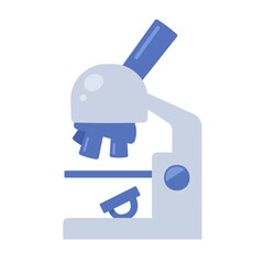 かわいい顕微鏡のイラスト素材_青