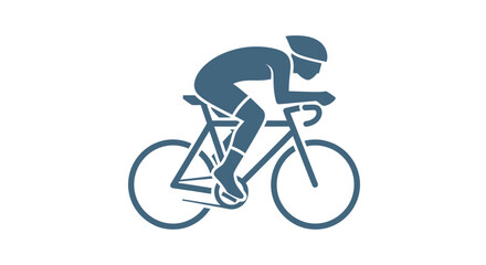 Fototapeta premium Stylized Cyclist on Racing Bicycle Icon.