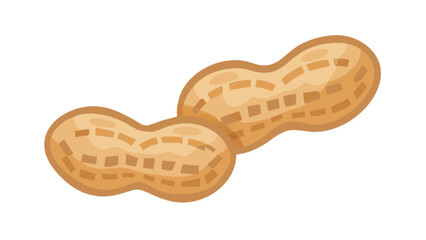 Obraz premium Delicious peanuts in shell vector illustration for healthy snack and food design concept use, isolated