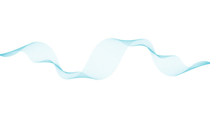 Abstract turquoise wave design on white background