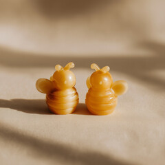 Handmade honey bee beeswax figurines