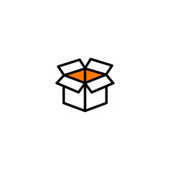 Box icon flat vector design.