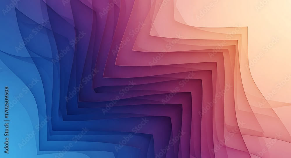 Wall mural abstract gradient layers forming geometric shape with color transition