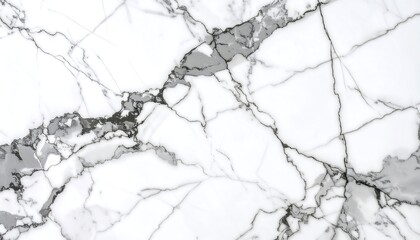 Fototapeta premium A close-up of a marble surface with white, gray, and black veining. The polished stone shows a natural pattern