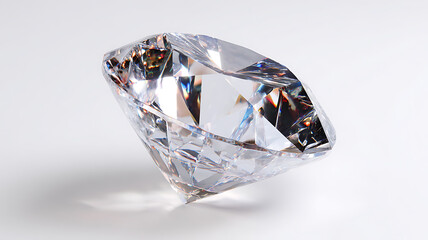 Sparkling Diamond: Faceted crystal stone with brilliant light.