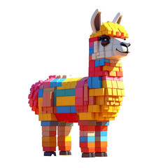 Colorful llama pixel art