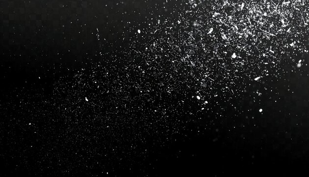 A dark, gradient background sprinkled with small, light particles, creating a textured and dynamic effect. The particles vary in size