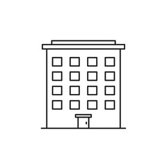 Building outline with multiple windows and a door simple flat design.