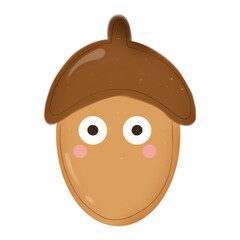 Acron cookies element with face - children illustration