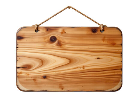Natural Wooden Sign with Rustic Look and Twine Hanger for Decor