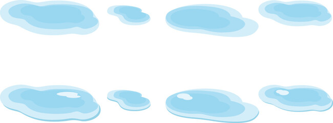 水たまりの罫線のイラスト