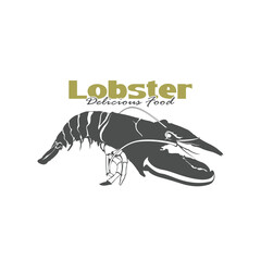 Lobster for Seafood Restaurant logo design vector. Lobster logo template illustration