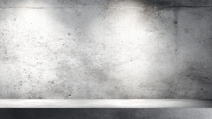 Concrete Wall Background with Spotlight, Ideal for Product Mockups, and Industrial Interior Design