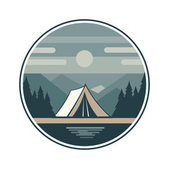 Beautiful camping vector design capturing the magic of summer nights in nature.