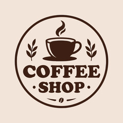 Logotipo minimalista para cafetería con elementos de café